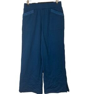 A631307 LOGO LIFE by Lori Goldstein French Terry Wide Leg Pant Polar Blue XS